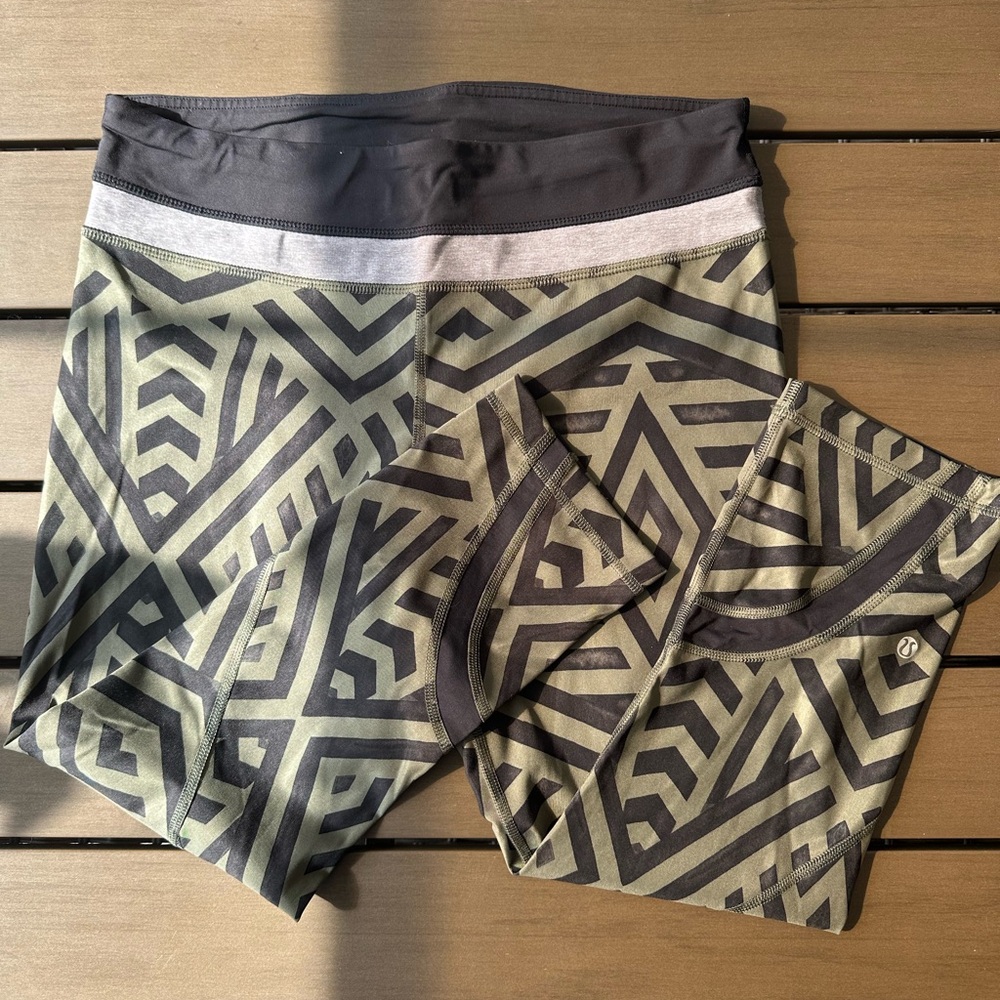 Lululemon Athletica Black and Olive Leggings